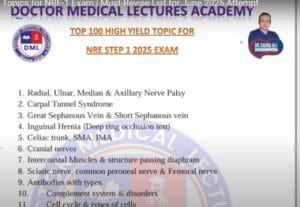 NRE Step 1 Exam Top 100 High Yield Topics 